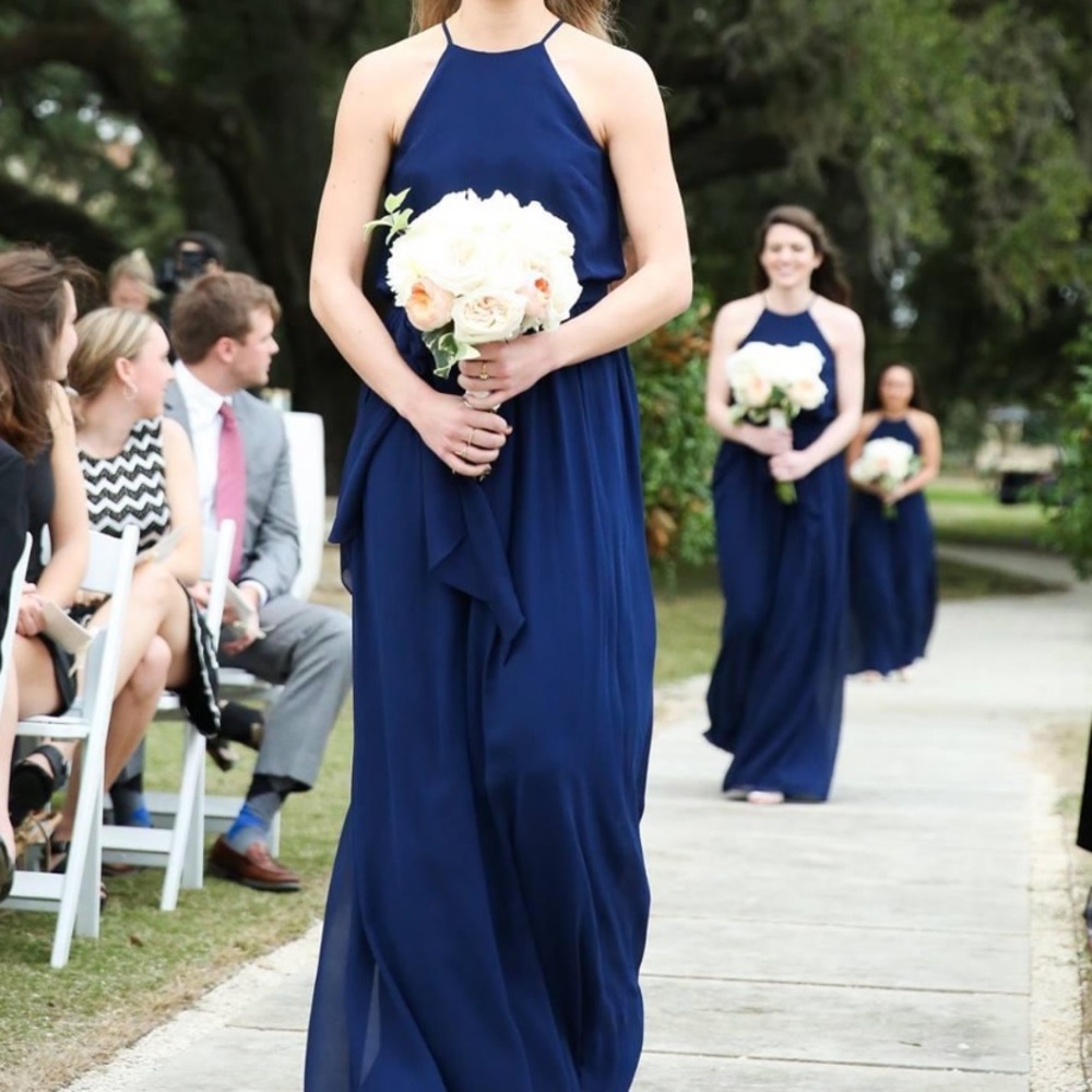 BHLDN Donna Morgan Navy Dress Gown